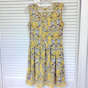 Max Studio Sleveless Floral Dress Yellow - Large
